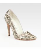 Alice + Olivia Dina Metallic Leather Cutout Pumps - Lyst