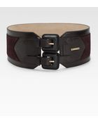 Burberry Leather Double Buckle Belt - Lyst