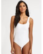 Oscar de la Renta Textured Swimsuit - Lyst