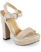 Stuart Weitzman Strutting Suede Platform Sandals - Lyst