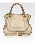 Chloé Marcie Large Metallic Satchel - Lyst
