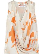 Diane von Furstenberg Rina Printed Silk Chiffon Top - Lyst