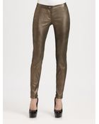 Haute Hippie Metallic Stretch Leather Pants - Lyst
