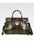 Jimmy Choo Rosalie Snake Embossed Leather Satchel - Lyst