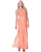 Laundry By Shelli Segal Snow Print Maxi Dress - Lyst