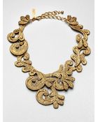Oscar de la Renta Cast Lace Bib Necklace - Lyst