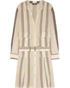 Belstaff Madison Striped Silk Crepe De Chine Dress - Lyst