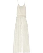 Jay Ahr Draped Voile and Lace Maxi Dress - Lyst
