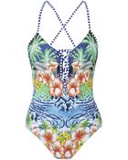 Seafolly Aloha Laceup Swimsuit - Lyst