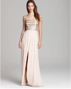 Aidan Mattox Strapless Gown - Beaded Bodice - Lyst