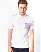Fred Perry Polo with Contrast Seersucker Pocket - Lyst