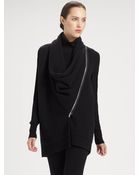 Donna Karan New York Asymmetrical Zip front Cashmere Vest - Lyst