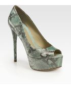 B Brian Atwood Bambola Snakeskin Pumps - Lyst