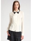 Chloé Silk Tuxedo Blouse - Lyst