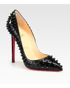 Christian Louboutin Pigalle 120m Spikes Patent Leather Pumps - Lyst