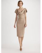 Donna Karan New York Wool Jersey Drape Dress - Lyst