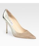 Jimmy Choo Abel Suede & Metallic Leather Pumps - Lyst