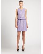 Laundry By Shelli Segal Metallic Peplum Dress - Lyst