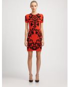 McQ by Alexander McQueen Black Iris Jacquard Knit Dress - Lyst