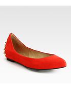 McQ by Alexander McQueen Suede Studded Ballet Flats - Lyst