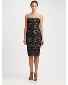 Notte By Marchesa Strapless Lace Cocktail Dress - Lyst