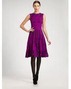 Oscar de la Renta Printed Silk Dress - Lyst