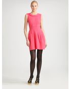 Oscar de la Renta Sleeveless Wool Crepe Dress - Lyst