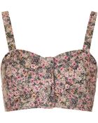 Topshop Ditsy Floral Button Bralet - Lyst