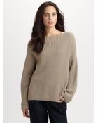 Vince Ribbed Boatneck Sweater - Lyst