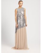 Vionnet Sequin Overlay Silk Gown - Lyst