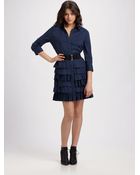 BCBGMAXAZRIA Ruffle Shirt Dress - Lyst