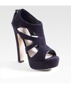 Miu Miu Suede Cutout Ankle Boots - Lyst