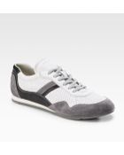Prada Leather Suede Sneakers - Lyst