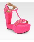 Sw1 Levity Suede Wedge Sandals - Lyst