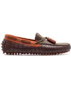 Zara Crocodile Driving Shoes with Tassels - Lyst
