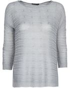 Mango Striped Texture Knit Jumper - Lyst