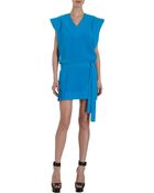 Mugler Belted Sleeveless Tunic Dress - Lyst