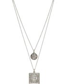 Renee Lewis Diamond Circle Square Double Pendant Necklace - Lyst