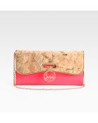 Christian Louboutin Riviera Lame Cork Clutch - Lyst