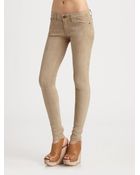 Current/Elliott The Ankle Skinny Suede Jeans - Lyst