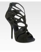 Giuseppe Zanotti Cutout Suede Platform Sandals - Lyst