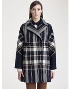 Marni Wool Check Coat - Lyst