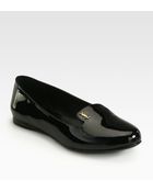Saint Laurent Evelyn Patent Leather Smoking Slippers - Lyst