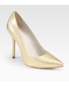 Alice + Olivia Dana Prism Metallic Leather Pumps - Lyst