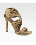 Gucci Carrie Suede Sandals - Lyst