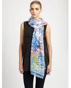 Roberto Cavalli Silk Nausica Printed Scarf - Lyst