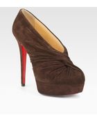 Christian Louboutin Fastwist Suede Ankle Boots - Lyst