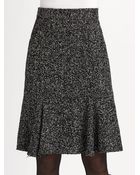 Oscar de la Renta Speckled Tweed Skirt - Lyst