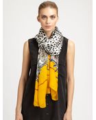 Roberto Cavalli Silk Leopard Print Scarf - Lyst