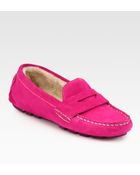 Cole Haan Sadie Suede Shearling Drivers - Lyst